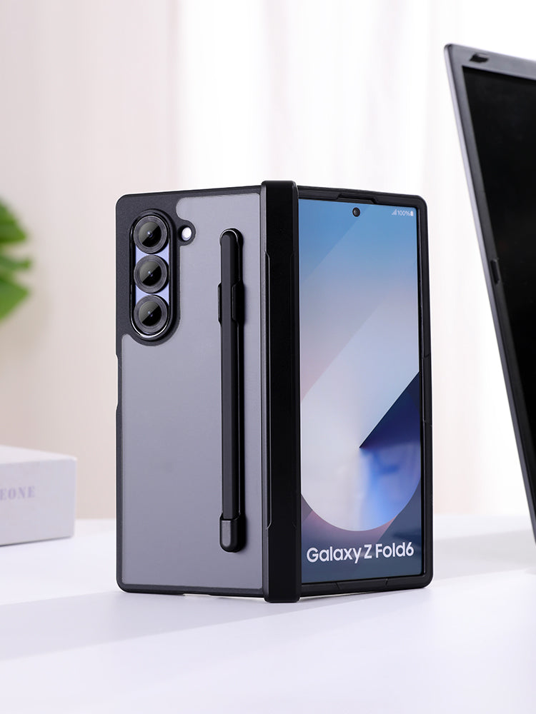 Samsung Galaxy Z Fold6 Shockproof Case with Hinge Protection & Stylus - Smoke