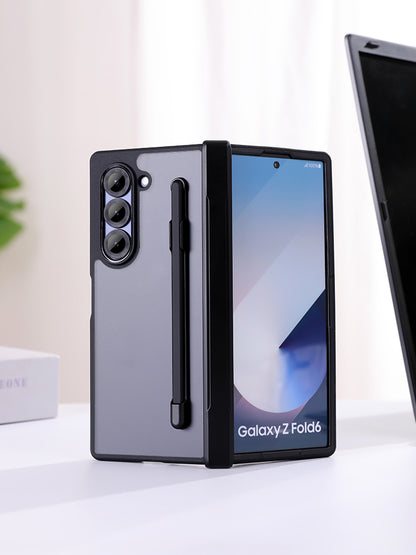Samsung Galaxy Z Fold6 Shockproof Case with Hinge Protection & Stylus - Smoke