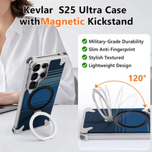 Samsung Galaxy S26 Ultra Frameless Metal Bumper Case with Magsafe and Stand - Blue
