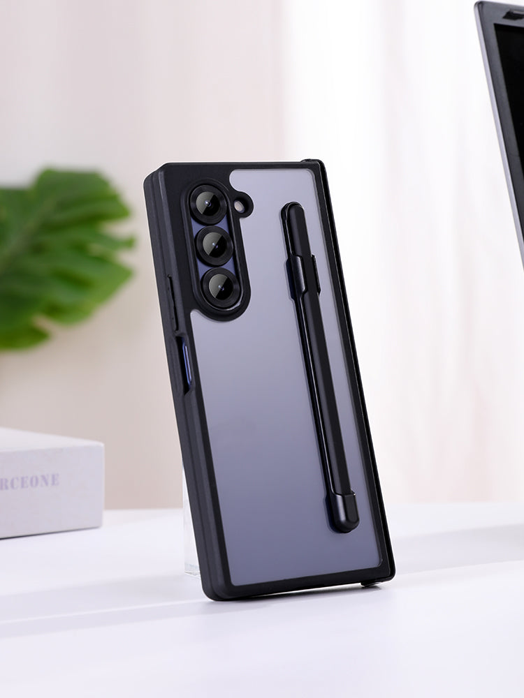 Samsung Galaxy Z Fold6 Shockproof Case with Hinge Protection & Stylus - Smoke