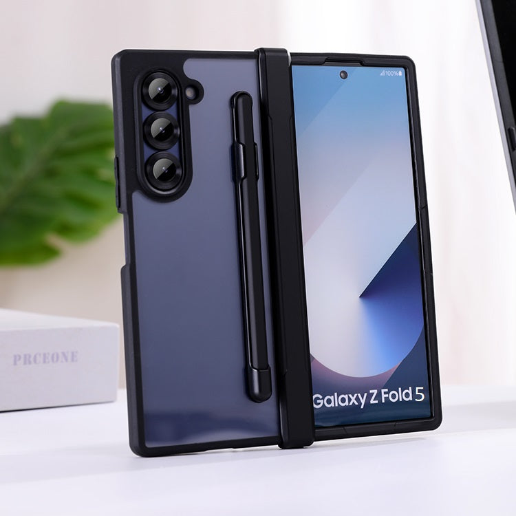 Samsung Galaxy Z Fold 5 Clear Shockproof Hinge Protection Case with Stylus - Clear