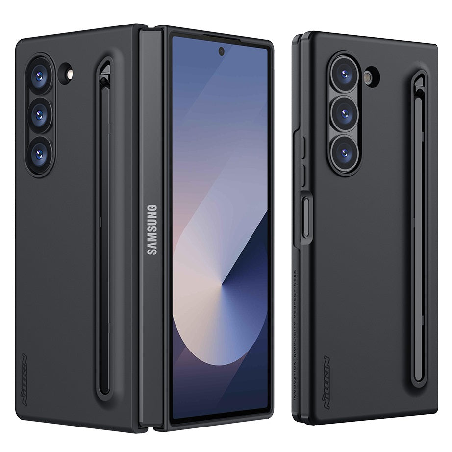 Nilkin Skin Feel Slim S Pen Protective Case with Stylus for Samsung Galaxy Z Fold 6 - Black