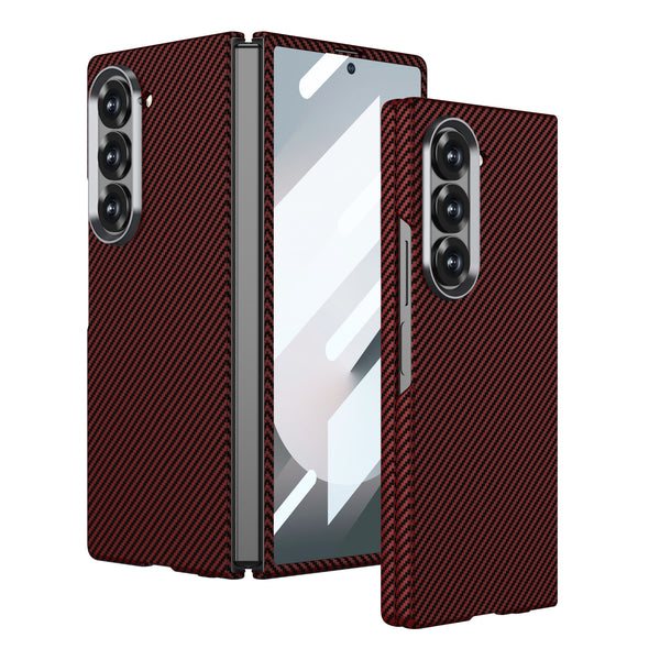 Samsung Galaxy Z Fold 6 GKK Ultra-thin Carbon Fiber Texture Case with Inbuilt Glass Protection