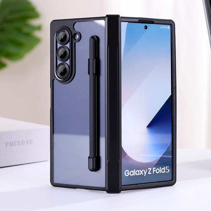 Samsung Galaxy Z Fold 5 Clear Shockproof Hinge Protection Case with Stylus - Clear