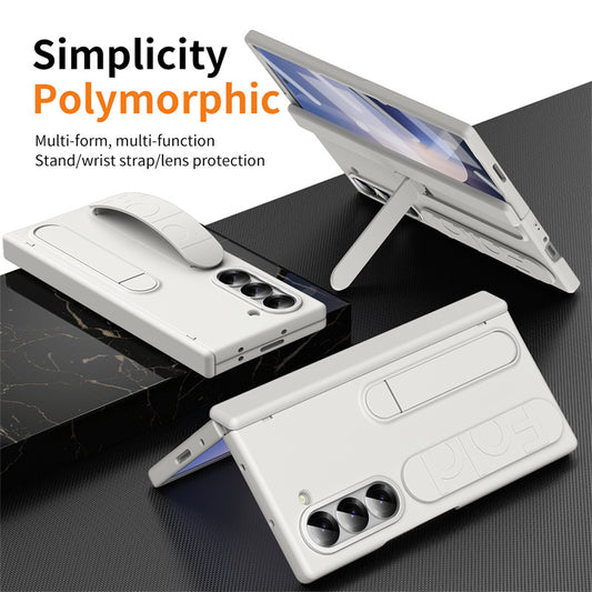 Samsung Galaxy Z Fold 6 Skin Feel Case with Silicon Band, Stand & HInge Protection