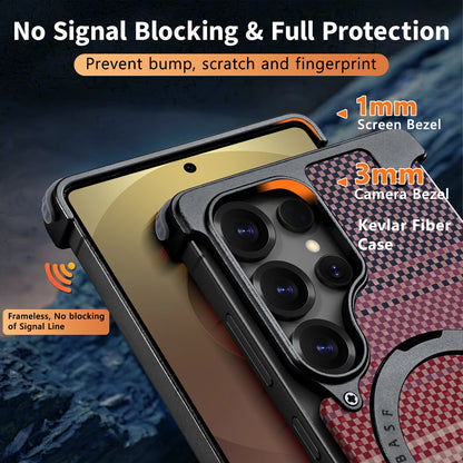 Samsung Galaxy S25 Ultra Metal Bumper Case with Magsafe and Stand - Sunset