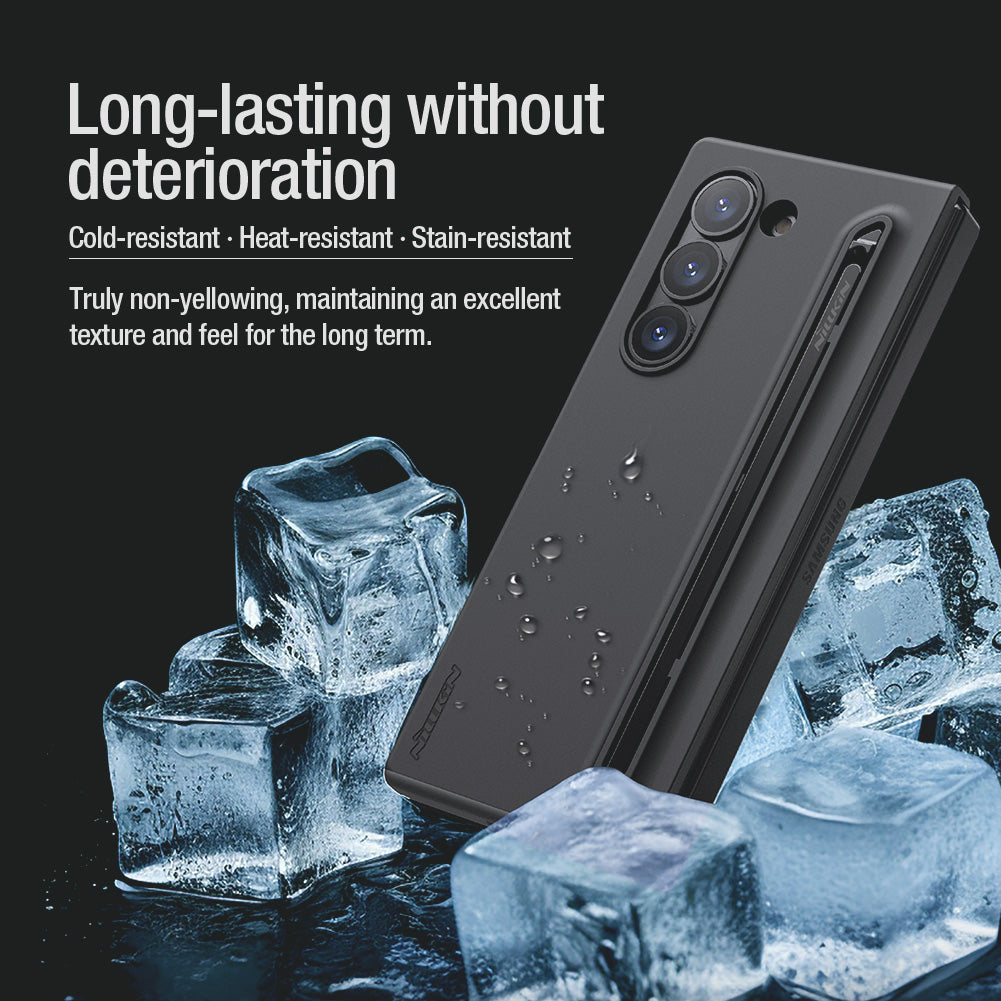 Nilkin Skin Feel Slim S Pen Protective Case with Stylus for Samsung Galaxy Z Fold 6 - Black