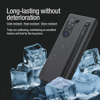 Nilkin Skin Feel Slim S Pen Protective Case with Stylus for Samsung Galaxy Z Fold 6 - Black