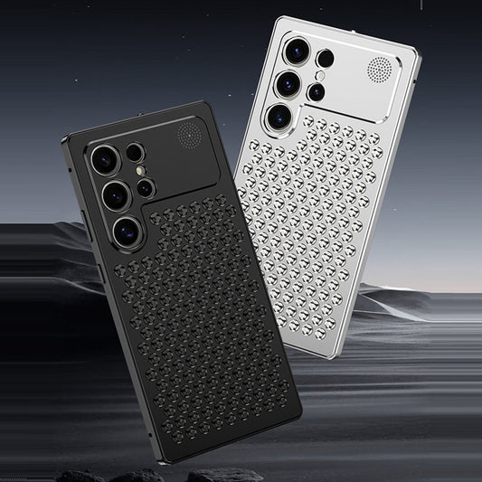 Samsung Galaxy S25 Ultra Full Metal Heat Dissipation Aluminum Cooling Case with Fragrance Aroma - Black