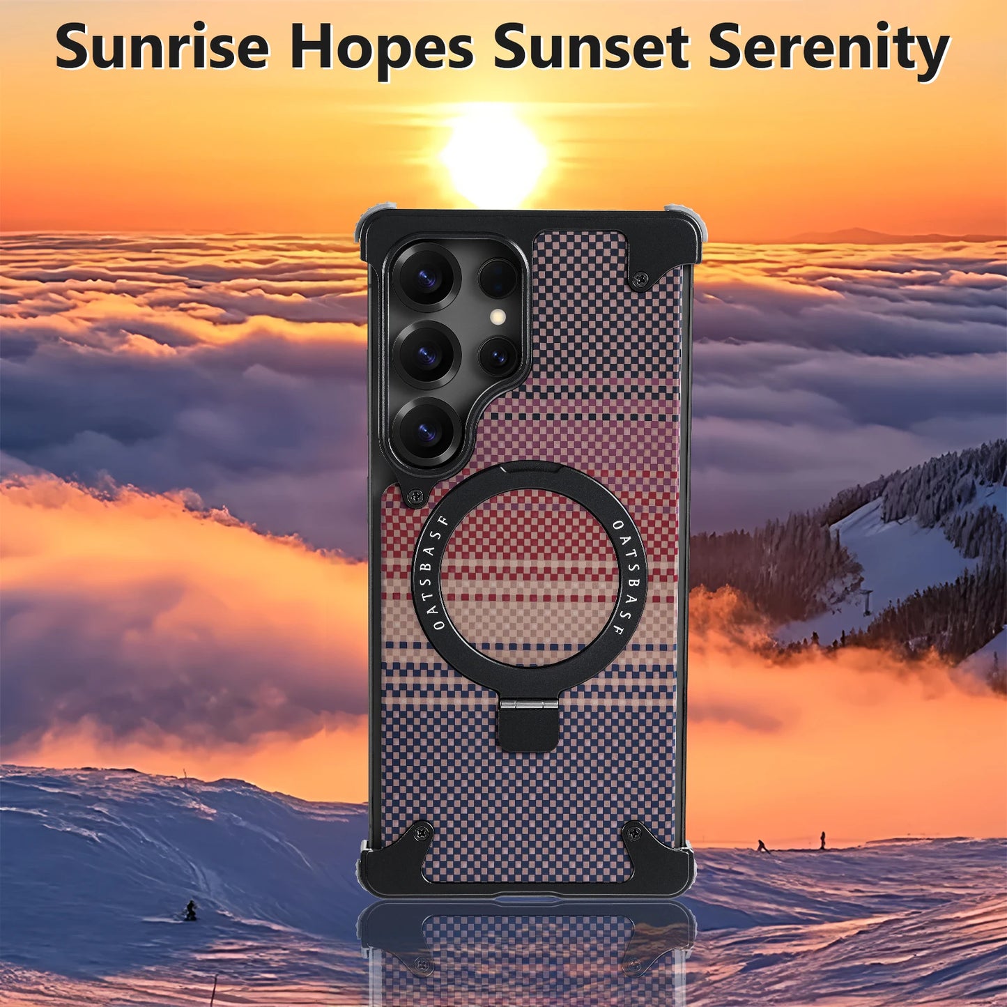 Samsung Galaxy S25 Ultra Metal Bumper Case with Magsafe and Stand - Sunset