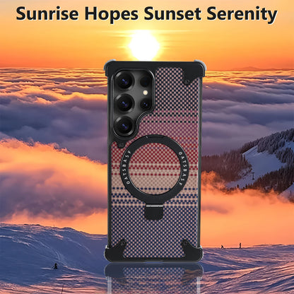 Samsung Galaxy S25 Ultra Metal Bumper Case with Magsafe and Stand - Sunset