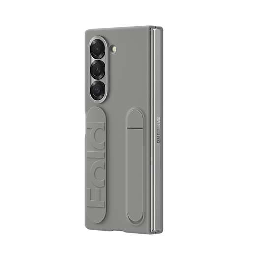 Samsung galaxy Z Fold6 Matte Skin Feel Case with Inbuilt Band & Stand - Gray