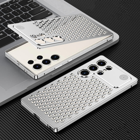 Samsung Galaxy S25 Ultra Full Metal Heat Dissipation Aluminum Cooling Case with Fragrance Aroma - Silver