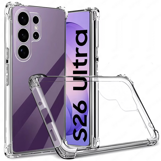 Samsung Galaxy S26 Ultra Anti Fallan Shockproof Clear Case - Transparent