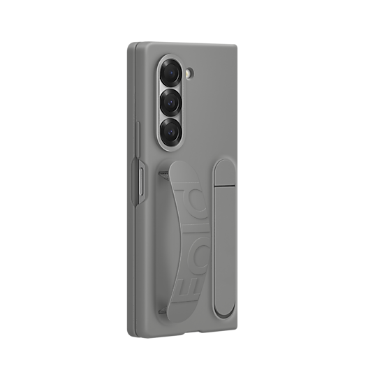 Samsung galaxy Z Fold6 Matte Skin Feel Case with Inbuilt Band & Stand - Gray