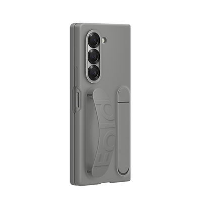 Samsung galaxy Z Fold6 Matte Skin Feel Case with Inbuilt Band & Stand - Gray