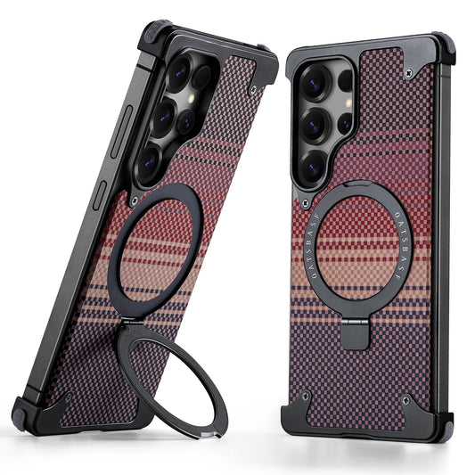 Samsung Galaxy S25 Ultra Metal Bumper Case with Magsafe and Stand - Sunset