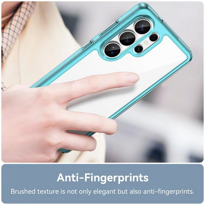 Samsung Galaxy S26 Ultra Anti Fallan Shockproof Case with Clear Back & Side Black - Transparent