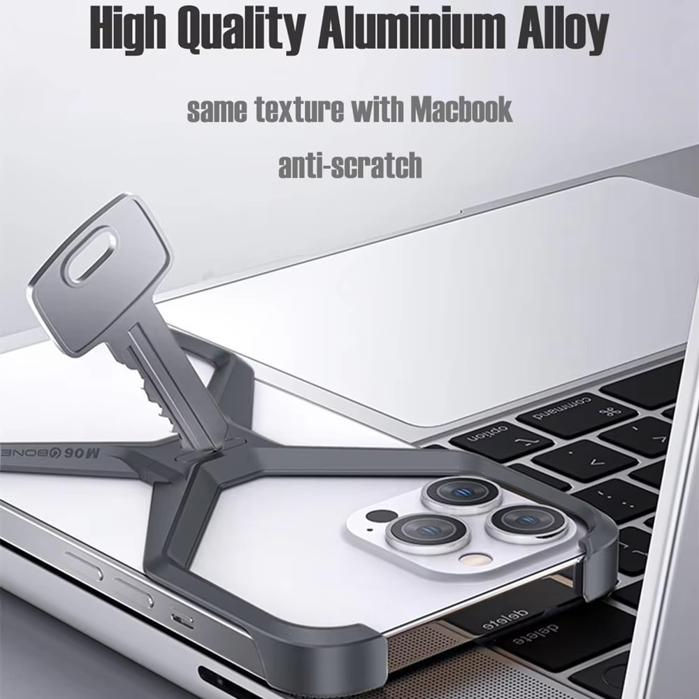 iPhone 16 Pro Max Rimless Metal Alloy Aluminum Bumper Case - Gold