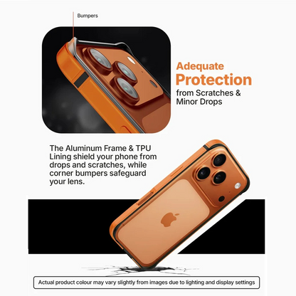 iPhone 17 Pro Aluminum Frame Metal Bumper Case - Blue