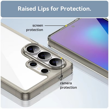 Samsung Galaxy S26 Ultra Anti Fallan Shockproof Case with Clear Back & Side Black - Transparent