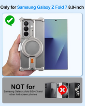 Samsung Galaxy Z Fold 7 Framless T Shape Metal Bumper with Magsafe & 360° Rotation Ring - Silver