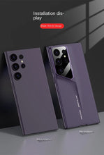 Samsung Galaxt S23 Ultra Super Blade Luxury Slim Car Case with Camera Glass Finish - Purple