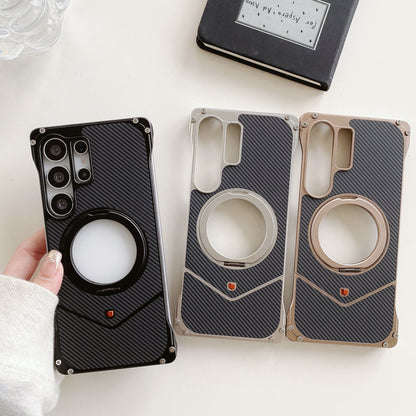 Samsung Galaxy S25 Ultra Carbon Metal Bumper Case with Magsafe & Stand - Desert
