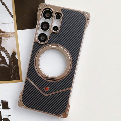 Samsung Galaxy S25 Ultra Carbon Metal Bumper Case with Magsafe & Stand - Desert