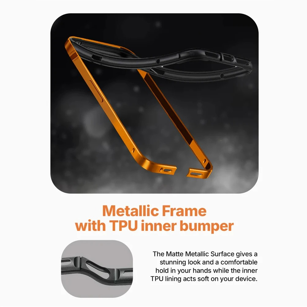 iPhone 17 Pro Aluminum Frame Metal Bumper Case - Blue