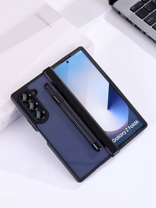 Samsung Galaxy Z Fold 6 Clear Shockproof Hinge Protection Case with S Pen - Clear