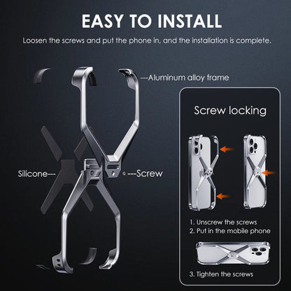 iPhone 15 Pro Metal Rimless Titanium Aluminum Alloy Heat Dissipation Bumper Case - Titanium