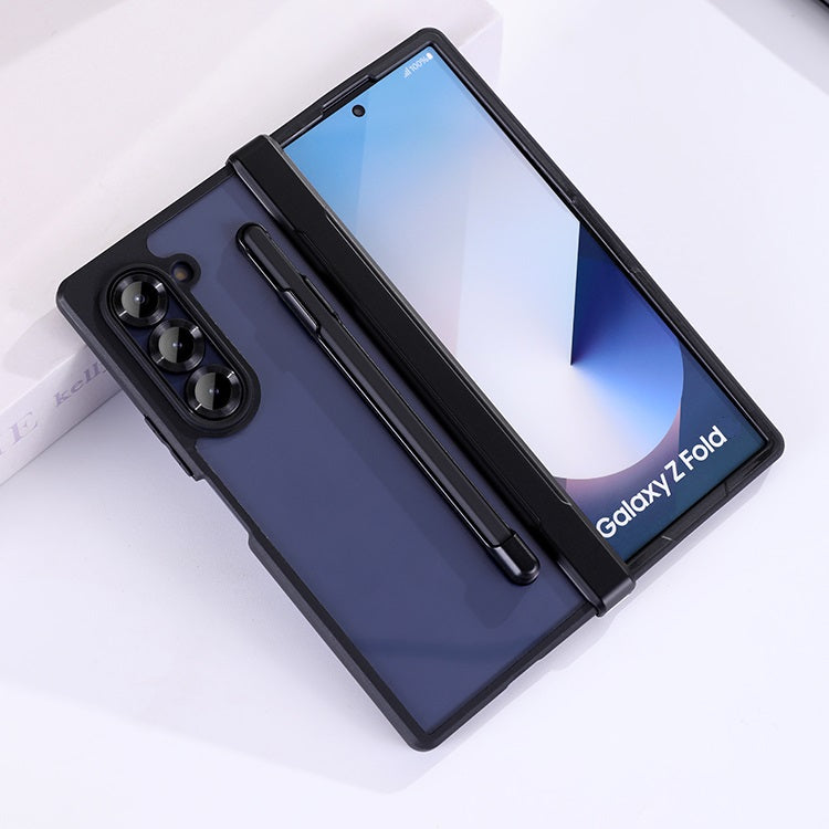 Samsung Galaxy Z Fold 5 Clear Shockproof Hinge Protection Case with Stylus - Clear