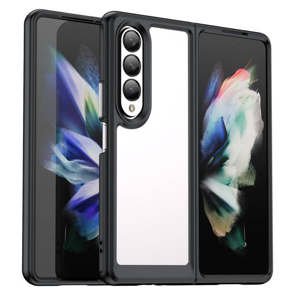 Samsung Galaxy Z Fold4 Sleek Cear Armor Series Case - Black