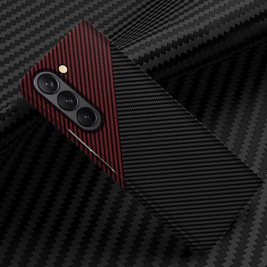 Samsung Galaxy Z Fold 5 Dual Shade Carbon Fiber Shockproof Case - Red