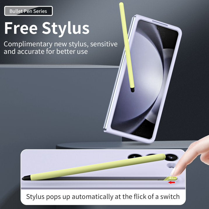 Samsung Galaxy Z Fold 5 Skin Feel Slim Matte Case with Stylus - Purple