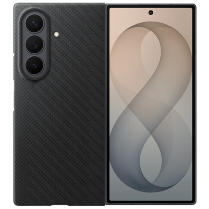 Samsung Z Fold8 Ultra Carbon Case, 0.8mm Slim Carbon Fiber Cover with Magsafe and Logo - Black