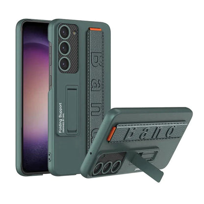 Samsung Galaxy S24 Plus Slim Hard PC with Wrist Strap Lightweight Camera Protection Band Case-Carbon Black