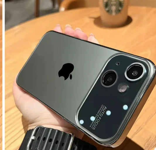 iPhone 15 Full Lens Glass Case- Grey