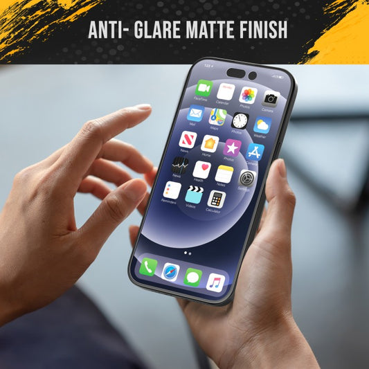 iPhone 15 Anti Glare Matte Finish Tempered Glass - Anti Fingerprint