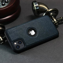 Fine Stitiching Phone 15 Leather Case Back Cover
