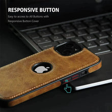 Fine Stitiching Phone 15 Leather Case Back Cover
