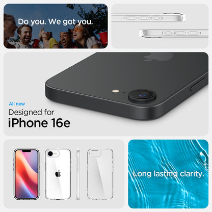 iPhone 16e Hybrid Cristal Clear Back Cover Case - Transparent