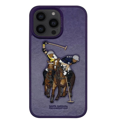 iPhone 14 Pro Max Santa Barbara Polo Jocky Series Leather Case - Purple
