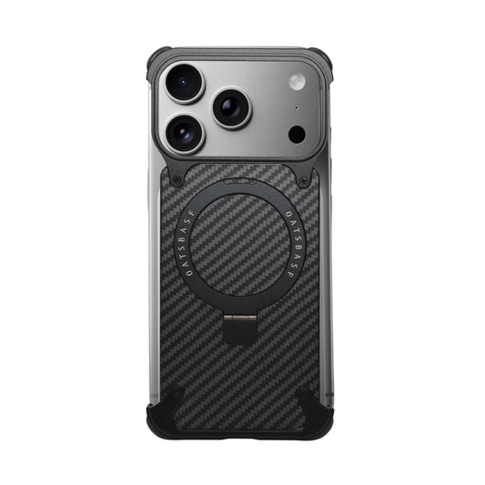 iPhone 17 Pro Metal Carbon Case with Stand and Magsafe - Black