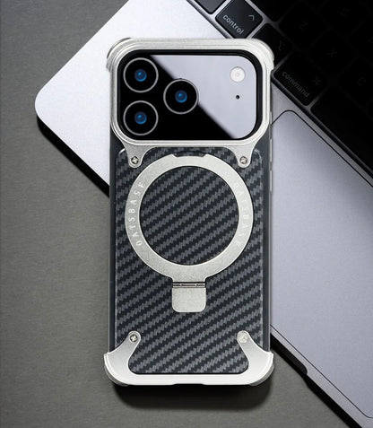 iPhone 17 Pro Metal Carbon Case with Stand and Magsafe