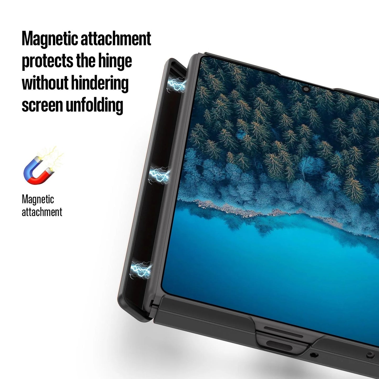 Samsung Z Fold8 Skin Feel Smoke, Dual Central Axis Magsafe Case with Hinge Protection