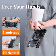 iPhone 17 Pro Z Shape Frameless Metal Bumper Case with 360° Rotatable Stand & Magsafe