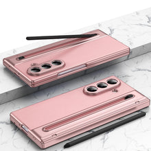 Samsung Z Fold8 Ultra Leather Case, Electroplating S Pen Case with Hinge Protection