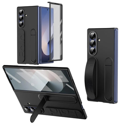 Samsung Z Fold8 Ultra Skin Feel Silicon Case with Kickstand & Band in Built Front Glass